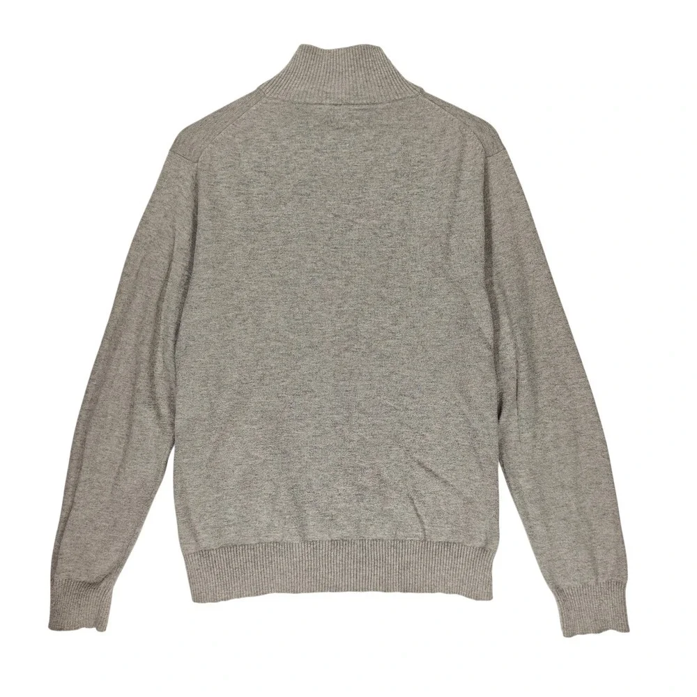 J.Crew Mens Medium Gray Cotton Merino Wool Blend Crewneck Sweater Heathered Knit